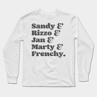 Grease Pink Ladies Names List Long Sleeve T-Shirt